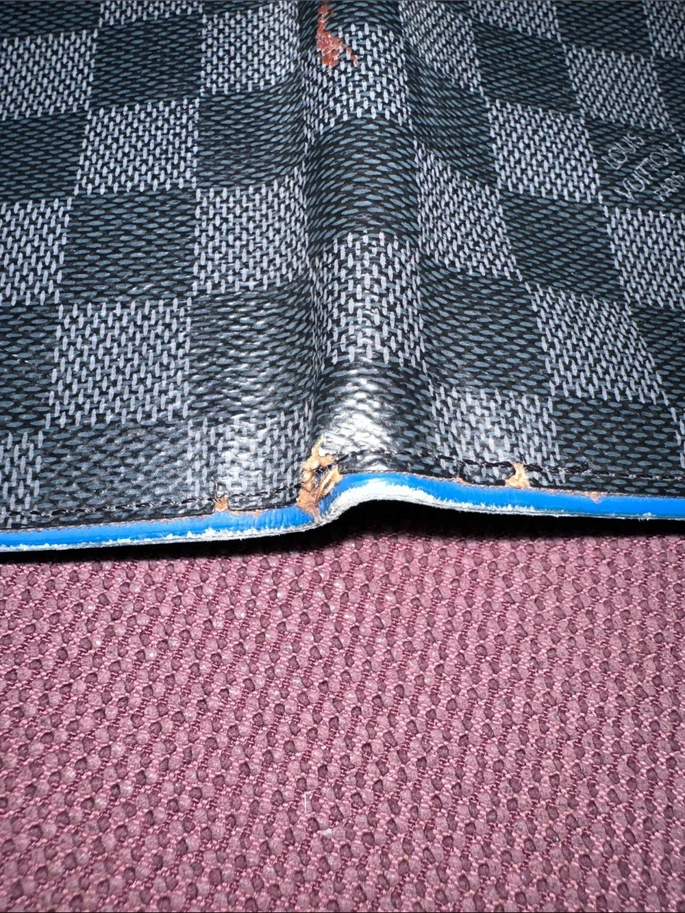 Louis Vuitton Graphite Coated Canvas & Blue Leather Long Brazza Wallet - Picture 4 of 9